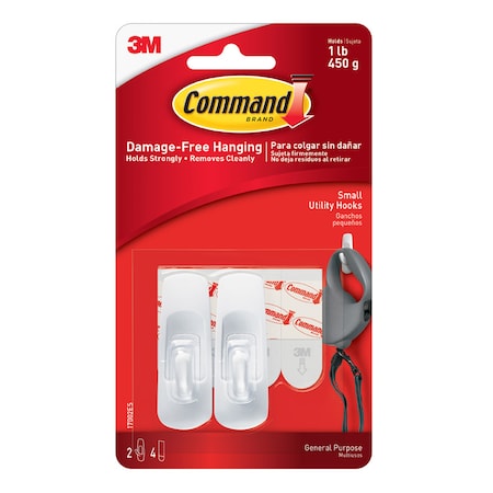 3M 3M Command Small Plastic Hook 2.37 in. L 2 pk 17002ES
